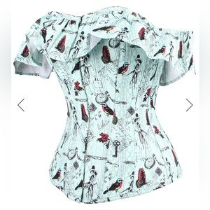 Corset Story TURQUOISE PRINT SUMMER CORSET TOP casual classic stylish chic